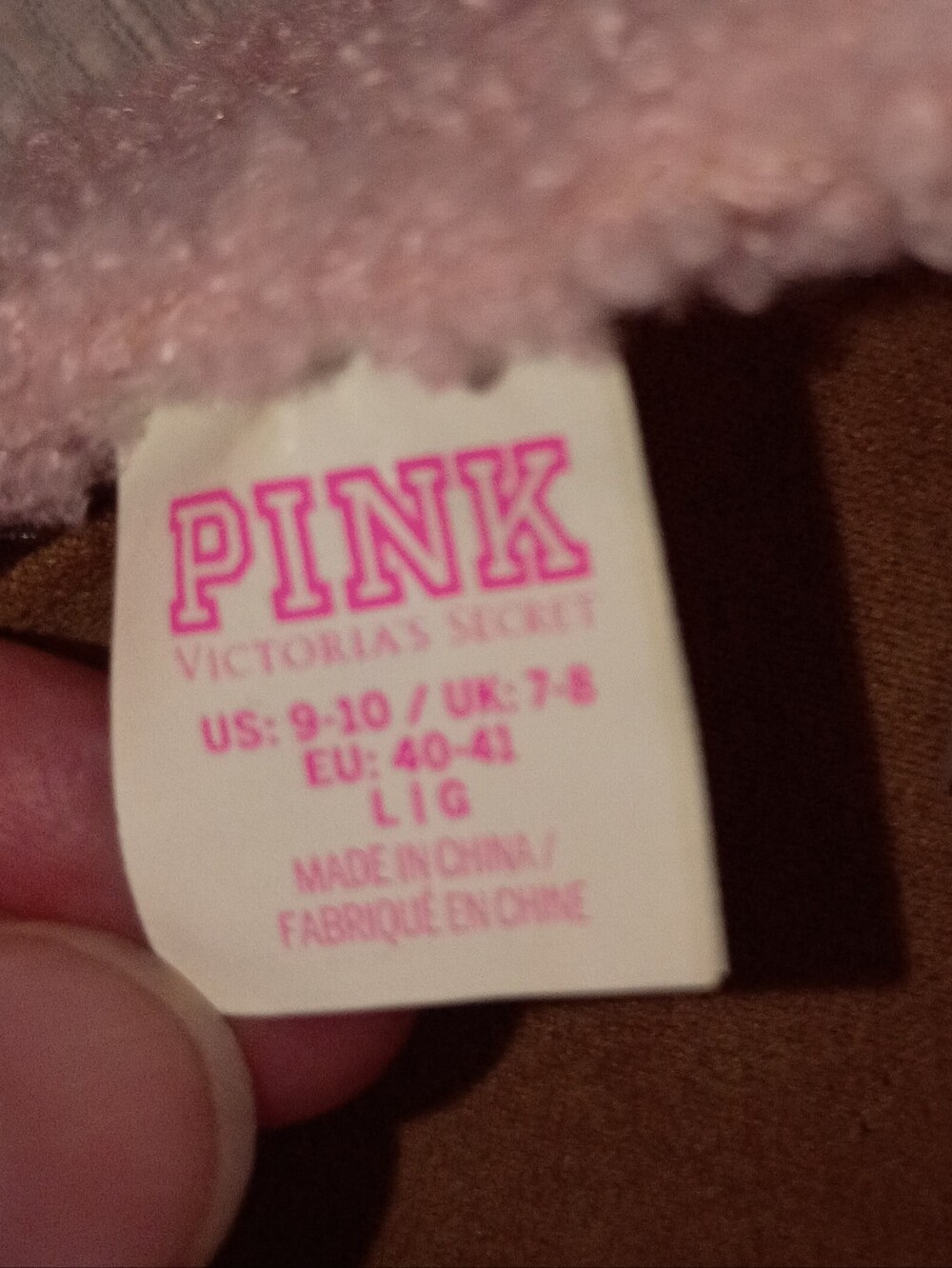 PINK Victoria's Secret Plush Slip-On Clog Slippers in Light Pink - Picture 2 of 8